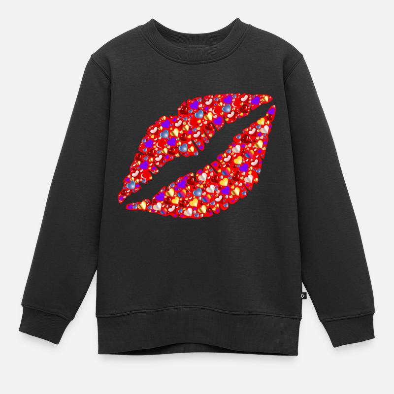 Bisous - Sweat Premium enfant bio - noir