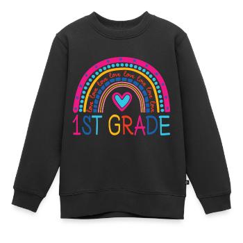 Inscription officielle arc-en-ciel de 1ère classe - Sweat Premium enfant bio - noir - Devant - AI Model Kid Female (0cm)