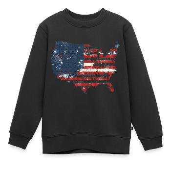 Patriotisches Puzzle Flagge Amerikanischer Stolz - Kinder Premium Organic Sweatshirt - Schwarz - Vorne - AI Model Kid Female (0cm)