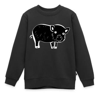 Pig Symbol Animal Baby contraste - Sweat Premium enfant bio - noir - Devant - AI Model Kid Female (0cm)