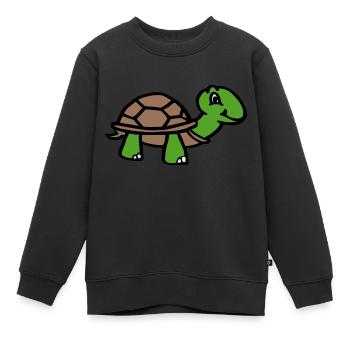 Tortue de dessin animé - Sweat Premium enfant bio - noir - Devant - AI Model Kid Female (0cm)