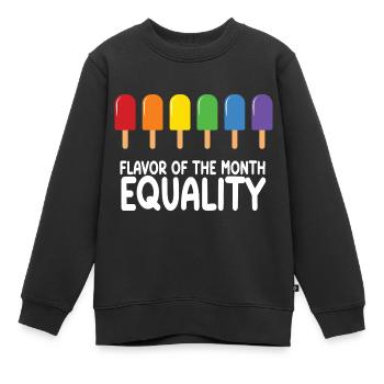 Crème glacée arc-en-ciel du mois de la fierté gay LGBT - Sweat Premium enfant bio - noir - Devant - AI Model Kid Female (0cm)