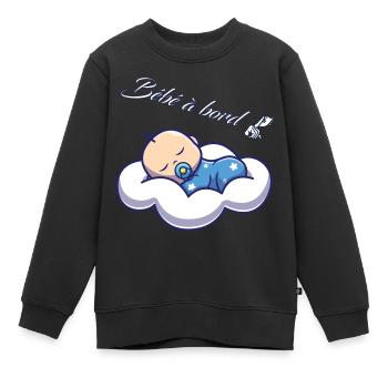 bébé à bord - Sweat Premium enfant bio - noir - Devant - AI Model Kid Female (0cm)