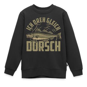 Ich Dreh Dorsch Angler Fischer Hobby Angeln - Kinder Premium Organic Sweatshirt - Schwarz - Vorne - AI Model Kid Female (0cm)