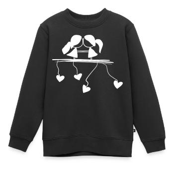 lesbisches Pärchen liebe symbol - Kinder Premium Organic Sweatshirt - Schwarz - Vorne - AI Model Kid Female (0cm)