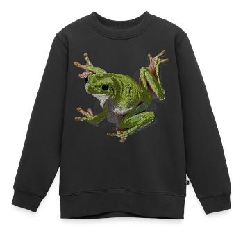 Weißer Laubfrosch - Kinder Premium Organic Sweatshirt - Schwarz - Vorne - AI Model Kid Female (0cm)