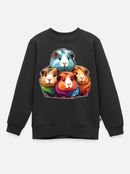 Four cute guinea pigs - Kids Premium Organic Sweatshirt - black