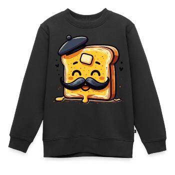 Petit-déjeuner Kawaii French Toast Lover Francophile - Sweat Premium enfant bio - noir - Devant - AI Model Kid Female (0cm)