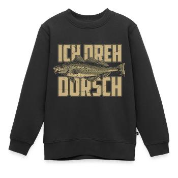 Ich Dreh Dorsch Angler Fischer Hobby Angeln - Kinder Premium Organic Sweatshirt - Schwarz - Vorne - AI Model Kid Female (0cm)