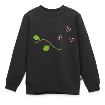 Symbole de branche Heart Tree Natural Stick Leaf - Sweat Premium enfant bio - noir - Devant - AI Model Kid Female (0cm)
