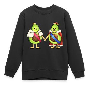 Avocado King&Queen - Kinder Premium Organic Sweatshirt - Schwarz - Vorne - AI Model Kid Female (0cm)