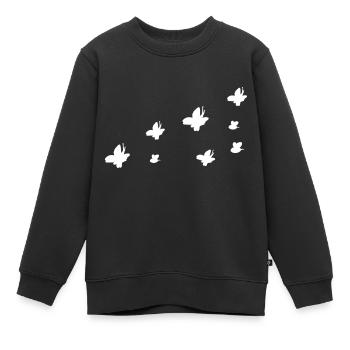 insects symbol butterfly bee fly - Kids Premium Organic Sweatshirt - black - Front - AI Model Kid Female (0cm)