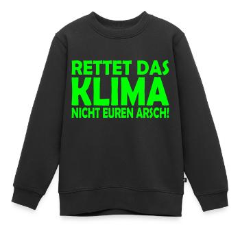 Klima retten - Kinder Premium Organic Sweatshirt - Schwarz - Vorne - AI Model Kid Female (0cm)