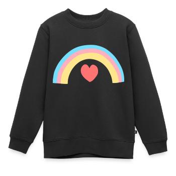 herz regenbogen form symbol formen - Kinder Premium Organic Sweatshirt - Schwarz - Vorne - AI Model Kid Female (0cm)