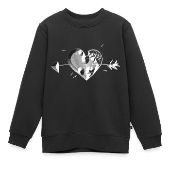 herz symbol grau pfeil narben - Kinder Premium Organic Sweatshirt - Schwarz - Vorne - AI Model Kid Female (0cm)
