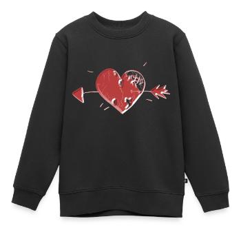 herz symbol rot pfeil narben - Kinder Premium Organic Sweatshirt - Schwarz - Vorne - AI Model Kid Female (0cm)