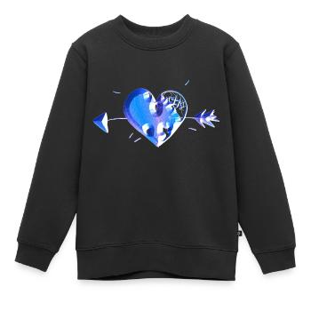 herz blau pfeil narben - Kinder Premium Organic Sweatshirt - Schwarz - Vorne - AI Model Kid Female (0cm)