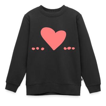 herz liebe symbol punkt punkte rosa - Kinder Premium Organic Sweatshirt - Schwarz - Vorne - AI Model Kid Female (0cm)