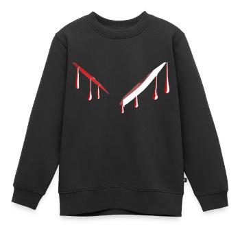 lignes de gouttes rouges - Sweat Premium enfant bio - noir - Devant - AI Model Kid Female (0cm)