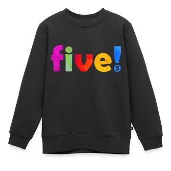 FIVE 5 YEARS 5TH BIRTHDAY - Kids Premium Organic Sweatshirt - black - Front - AI Model Kid Female (0cm)