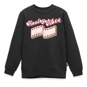 Retro Photographer Vintage Analog Vibes - Kinder Premium Organic Sweatshirt - Schwarz - Vorne - AI Model Kid Female (0cm)