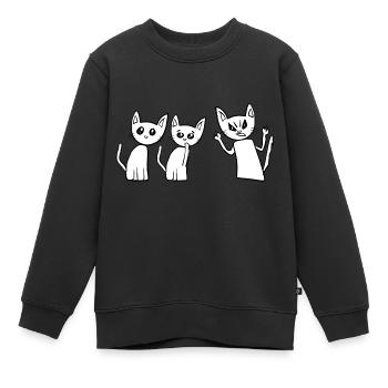 Combattre les chats Chats Cris - Sweat Premium enfant bio - noir - Devant - AI Model Kid Female (0cm)