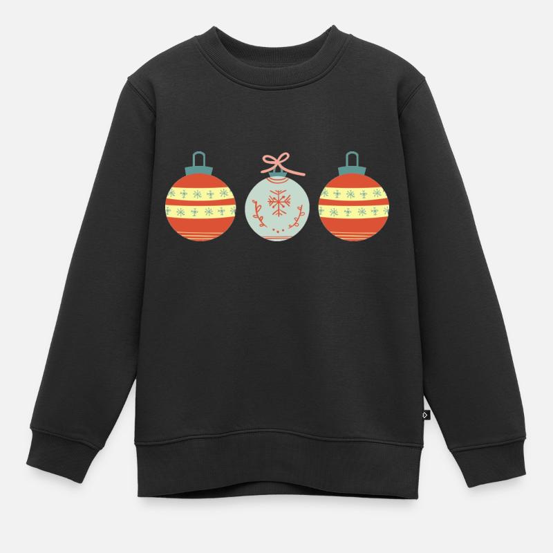 Weihnachtsbaumkugeln - Kinder Premium Organic Sweatshirt - Schwarz
