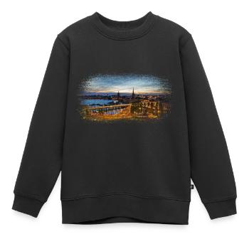 Stockholm Suède - Sweat Premium enfant bio - noir - Devant - AI Model Kid Female (0cm)