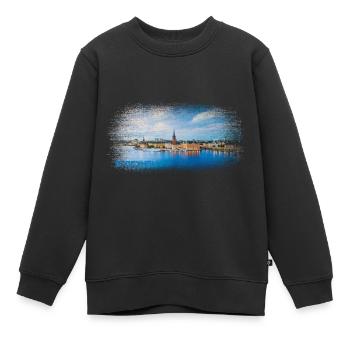 Stockholm Suède - Sweat Premium enfant bio - noir - Devant - AI Model Kid Female (0cm)