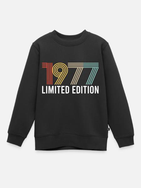 Vintage 1977 Anniversaire Année de naissance Retro seashell - Sweat Premium enfant bio - noir