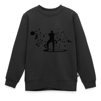 Lanceur de marteau Colorsplash Lancer de marteau - Sweat Premium enfant bio - noir - Devant - AI Model Kid Female (0cm)
