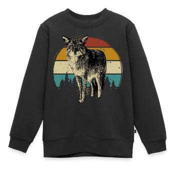 Coyote Coyote Animal Animal Sauvage - Sweat Premium enfant bio - noir - Devant - AI Model Kid Female (0cm)