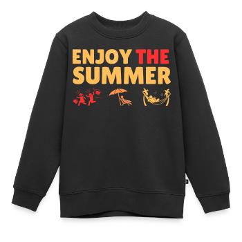 Genießen Sie den Sommer - Kinder Premium Organic Sweatshirt - Schwarz - Vorne - AI Model Kid Female (0cm)