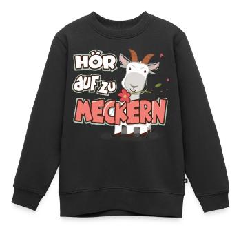 Hör auf zu meckern für eine Frau oder Mädchen - Kinder Premium Organic Sweatshirt - Schwarz - Vorne - AI Model Kid Female (0cm)