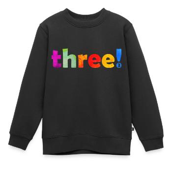 THREE 3 YEARS 3RD BIRTHDAY - Kids Premium Organic Sweatshirt - black - Front - AI Model Kid Female (0cm)