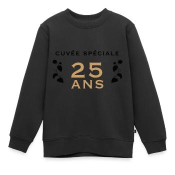 Cuvée spéciale 25 ans - Sweat Premium enfant bio - noir - Devant - AI Model Kid Female (0cm)