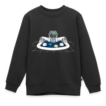 Astronaut Badewanne Planeten Vollbad - Kinder Premium Organic Sweatshirt - Schwarz - Vorne - AI Model Kid Female (0cm)