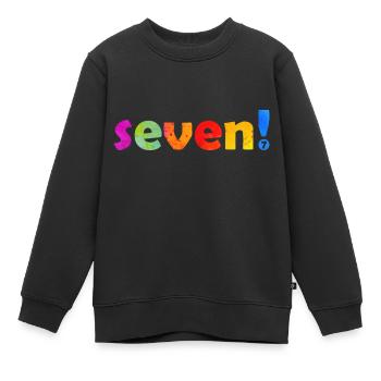 SIEBEN 7 JAHRE 7. GEBURTSTAG - Kinder Premium Organic Sweatshirt - Schwarz - Vorne - AI Model Kid Female (0cm)