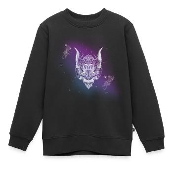 Masque démoniaque Oni - Sweat Premium enfant bio - noir - Devant - AI Model Kid Female (0cm)