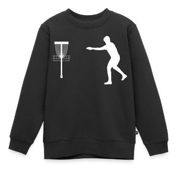 Frisbee Discgolf Putt - Kinder Premium Organic Sweatshirt - Schwarz - Vorne - AI Model Kid Female (0cm)