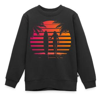 Surfer Surfer Surfer Girl retro - Kids Premium Organic Sweatshirt - black - Front - AI Model Kid Female (0cm)