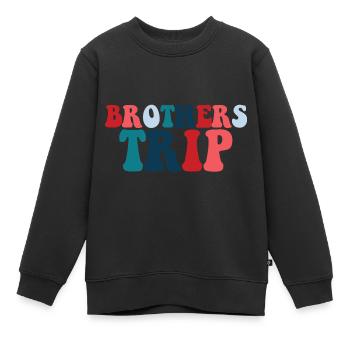 Sibling Brothers Journey - Kids Premium Organic Sweatshirt - black - Front - AI Model Kid Female (0cm)