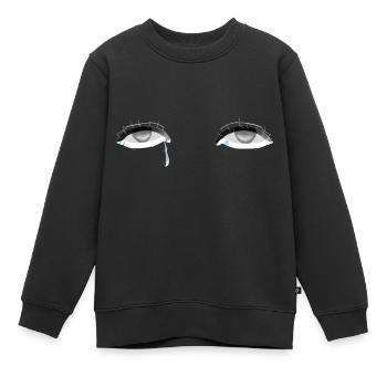 augen auge träne weinen - Kinder Premium Organic Sweatshirt - Schwarz - Vorne - AI Model Kid Female (0cm)