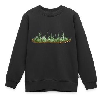 Grass Boden Natur grün - Kinder Premium Organic Sweatshirt - Schwarz - Vorne - AI Model Kid Female (0cm)