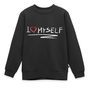 Je m’aime moi-même amour de cœur - Sweat Premium enfant bio - noir - Devant - AI Model Kid Female (0cm)