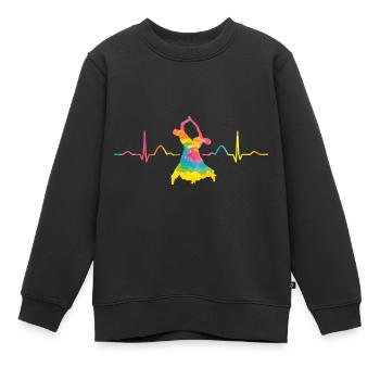 Heartbeat Wiener Walzer Gesellschaftstänze - Kinder Premium Organic Sweatshirt - Schwarz - Vorne - AI Model Kid Female (0cm)