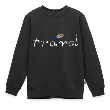 reisen reise rakete fliegen auswandern - Kinder Premium Organic Sweatshirt - Schwarz - Vorne - AI Model Kid Female (0cm)
