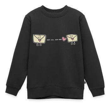 liebe senden briefe valentinstag cartoon - Kinder Premium Organic Sweatshirt - Schwarz - Vorne - AI Model Kid Female (0cm)