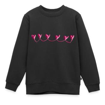 cœur symbole coeur rose - Sweat Premium enfant bio - noir - Devant - AI Model Kid Female (0cm)