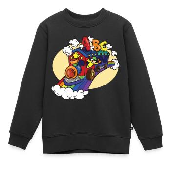 Train ABC pour la rentrée scolaire des enfants - Sweat Premium enfant bio - noir - Devant - AI Model Kid Female (0cm)